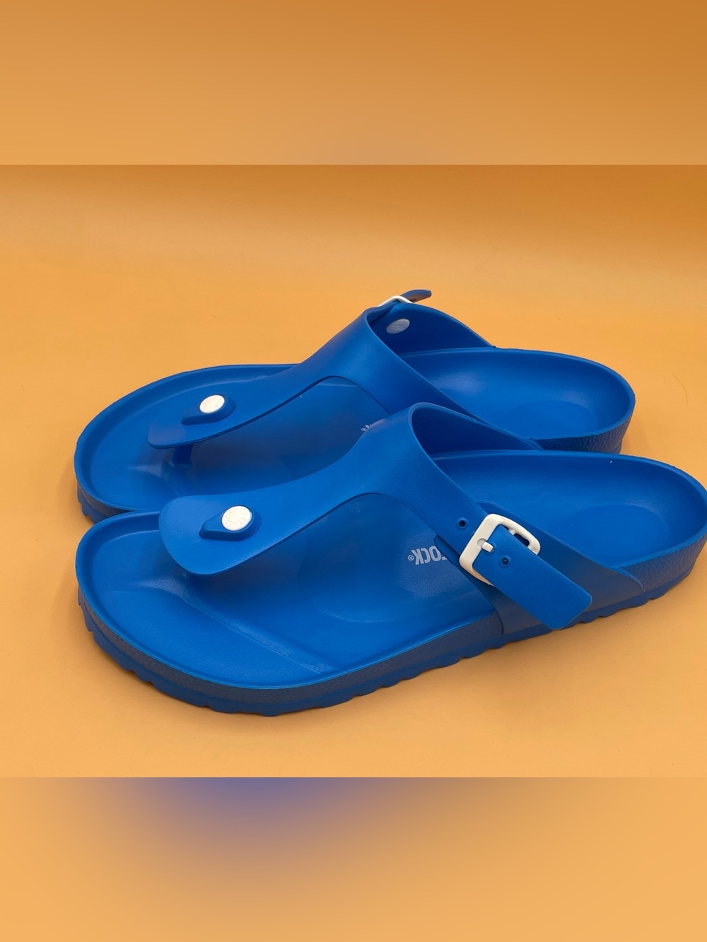 Size 46 / 13M Birkenstock Women Gizeh EVA Scuba Blue Flip Flops Sandals
